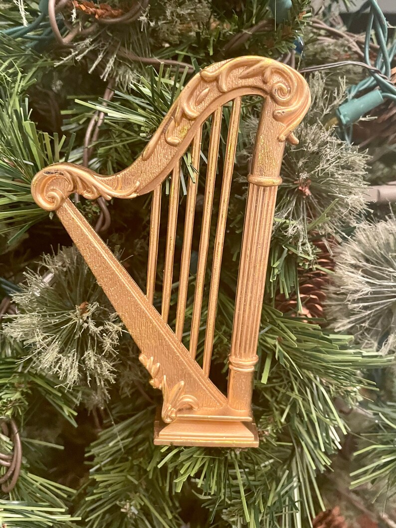 Music Ornaments Vintage CHOOSE Style Harp Violin Cello Fiddle Holiday Christmas Tree