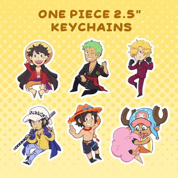 One Piece Holographic 2.5" Keychains