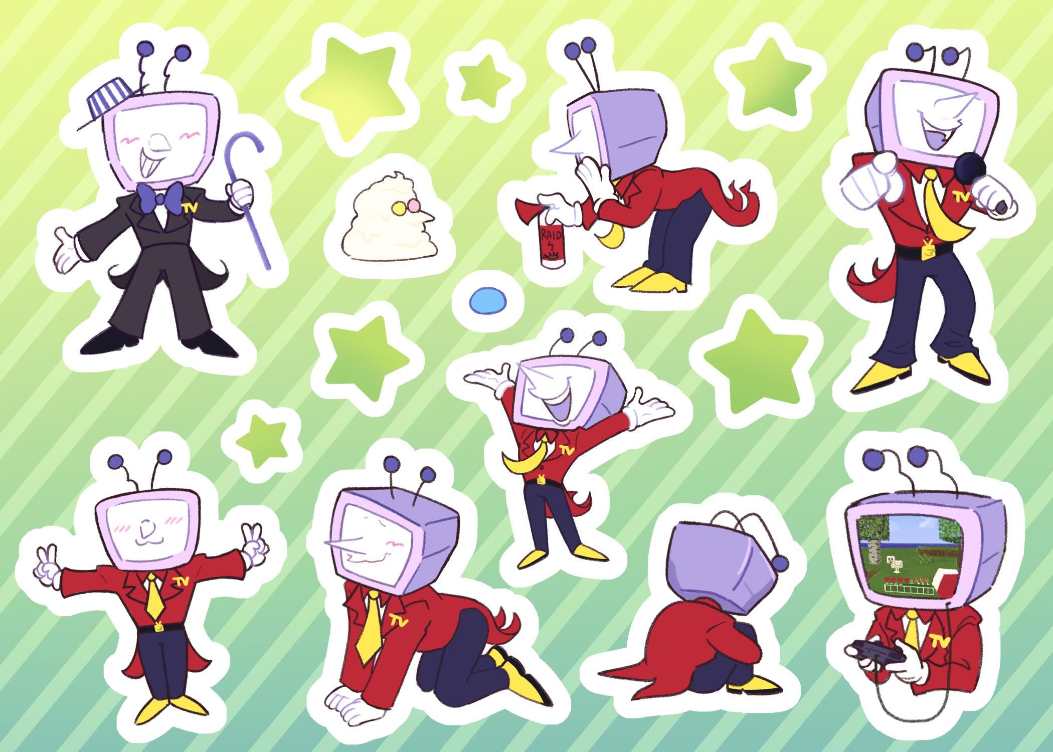 Deltarune Tenna Vinyl Sticker Sheet