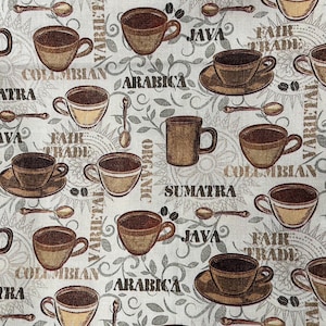 Coffee!  100% Cotton Fabric