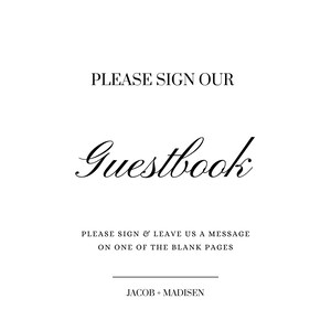 Wedding Guestbook Sign - Digital Download Template - Canva Template - Elegant