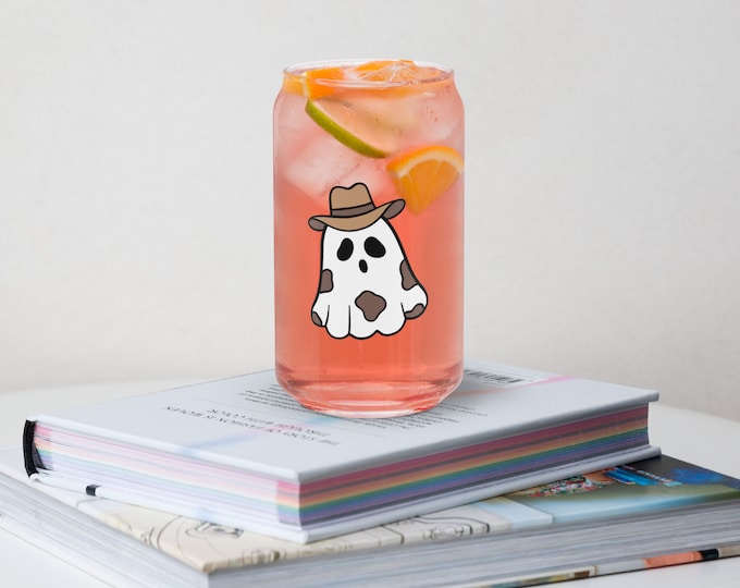 Cowboy Ghost Can-shaped glass
