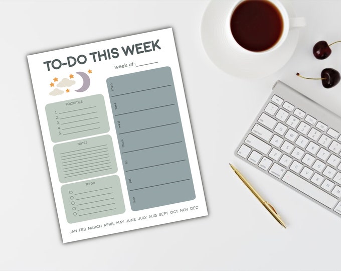 Weekly Planner PRINTABLE | Night Sky