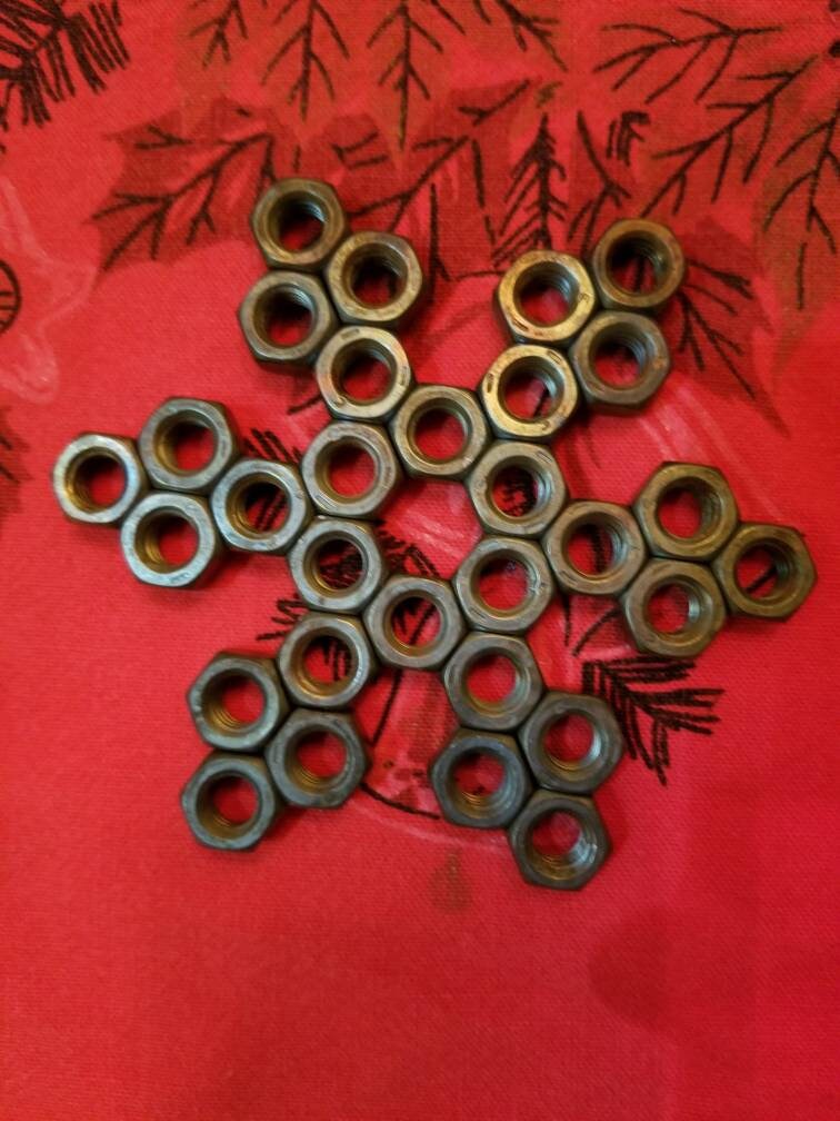 Snowflake Ornament Created of Hex Nuts Etsy