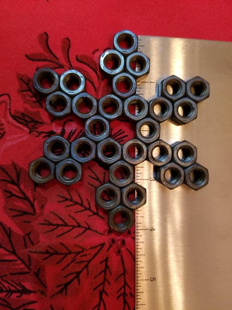 Snowflake Ornament Created of Hex Nuts Etsy