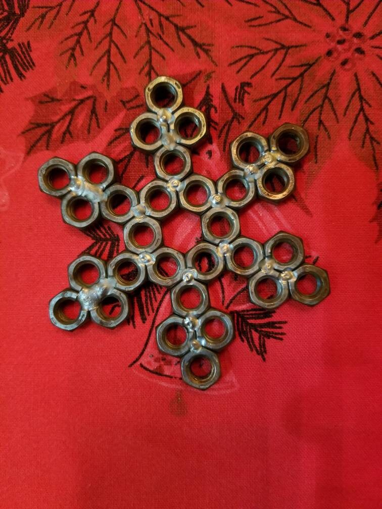 Snowflake Ornament Created of Hex Nuts Etsy