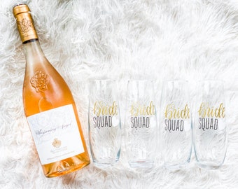 Bridesmaid Proposal Gifts | Bride Squad  Gift | Bridesmaid Gift Idea | Personalized Champagne Flutes | Bridal Party Gifts | Champagne Glass