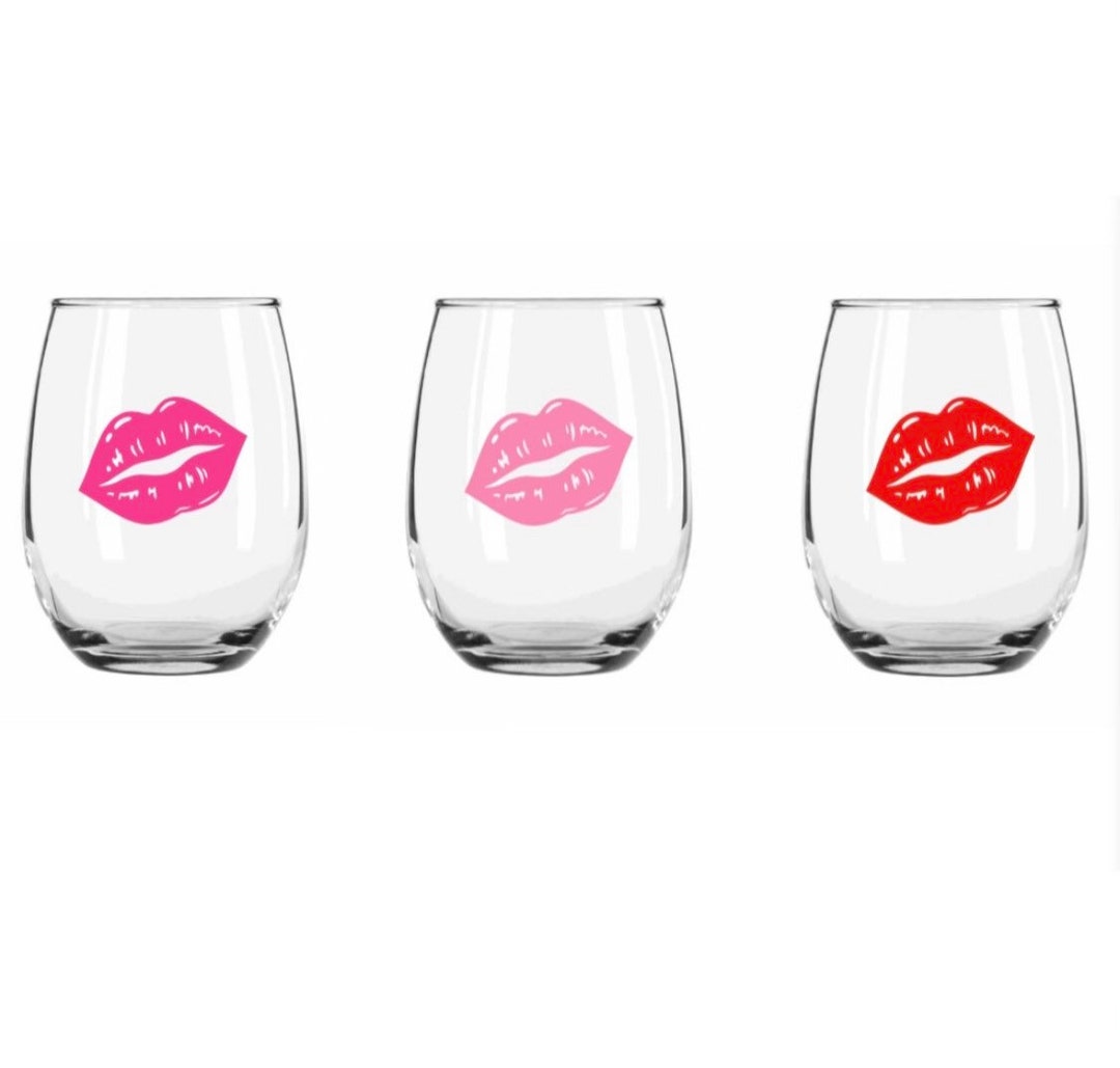 Lip Print Wine Glass, Lip Glass, Birthday Gift, Lip Wine Glass, Lip