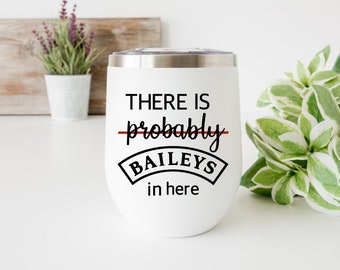 There is Probably Baileys in here Glass, Baileys Glass, Funny Gifts, Funny Wine Glass, Gifts for Her, Gifts for Him, Christmas Gift, Tumbler