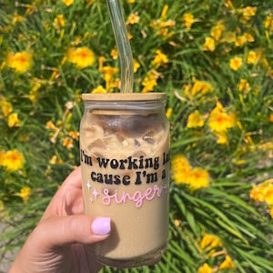 I’m working late cause I’m a singer, Sabrina Carpenter, Espresso, Sabrina Carpenter Merch, Iced Coffee Glass