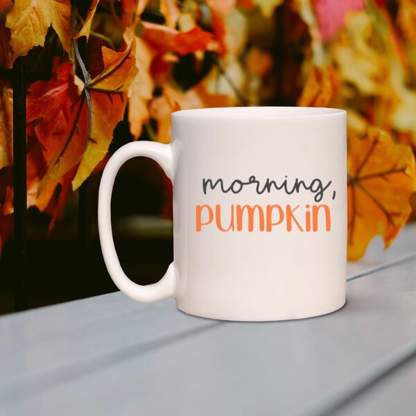 Morning Pumpkin Mug, Fall Mug, Pumpkin Spice, Pumpkin Mugs, Halloween, Pumpkin