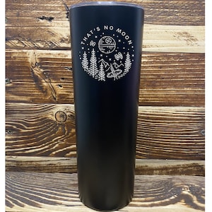 Star Wars Inspired That's No Moon Death Star Travel Mug - Geek, Nerd, Sci Fi, Gift, Fathers Day. Insulated for hot and cold
