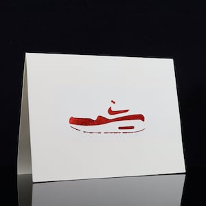 Nike AIR MAX 1 Sneaker Art - Geburtstags-/ Osterkarten (Single) CUSTOMIZABLE Kunst/Karten für Sneakerheads - 5.25 x 4 Karte