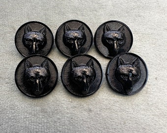 Fox buttons black glossy finish 20mm a set of 6