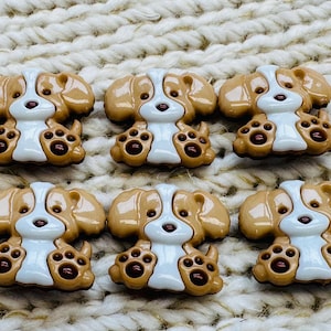 Spaniel Hund Knöpfe 21 mm - 6er Set - Neuheit Nähen & Stricken Knöpfe