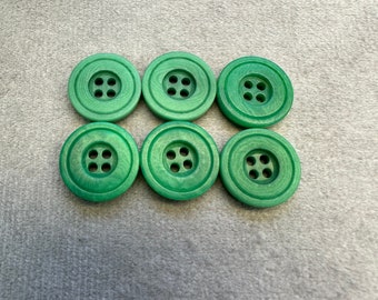 Green buttons 15mm a set of 6 Eco Corozo