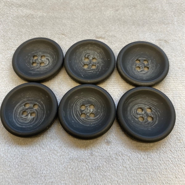 Boutons mats noir et gris se mélangent 24mm le lot de 6