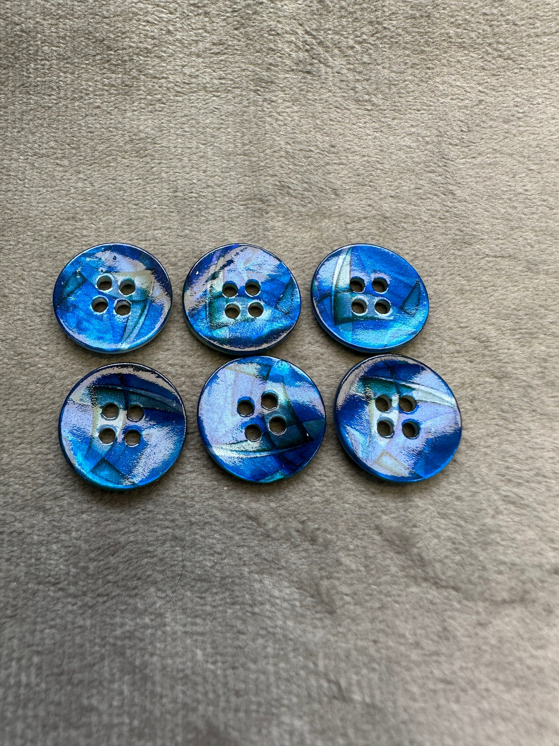 New Large Electric Blue Buttons Big buttons Blue size 1 3/16 = 30mm P 33