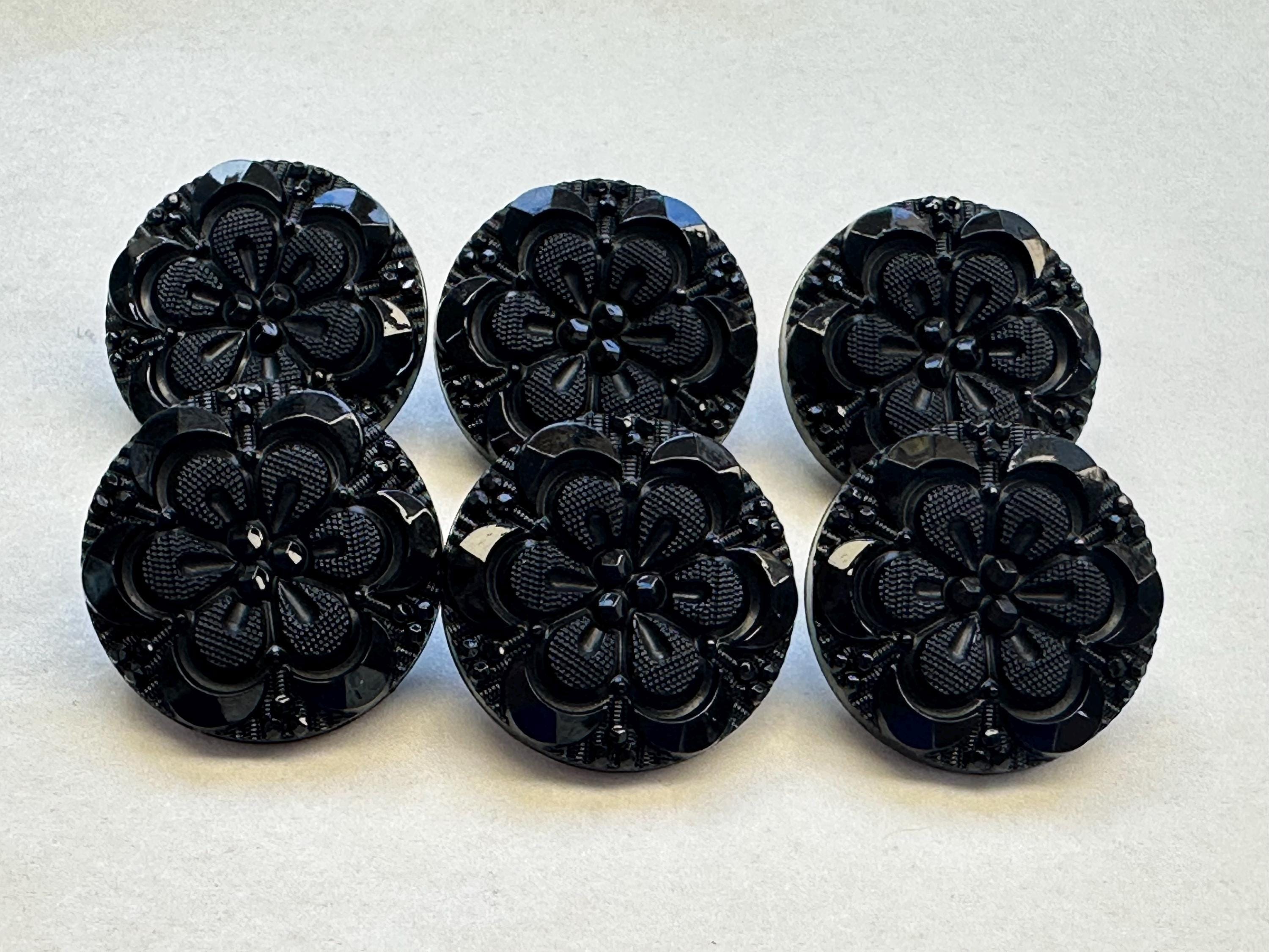 Bottoni Vintage Bombati Neri Per Cappotti: Pelle Scamosciata - Foto 6