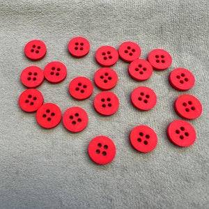 Red buttons 11mm shirt style a set of 20 image 2