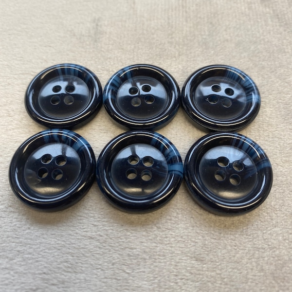 Suit buttons navy blue mingle 19mm a set of 6