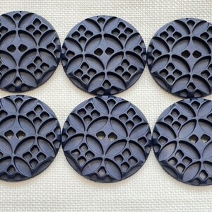 Marine Knöpfe 34 mm Design von Dill für Mäntel und Strickwaren im 6er Set strukturiert