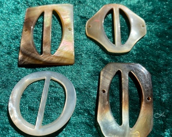 3 Mother of Pearl Buckles New B-141