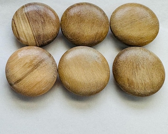 Lot De 6 Boutons Anciens En Corne Véritable - 4x28mm Et 2x24mm - Beige