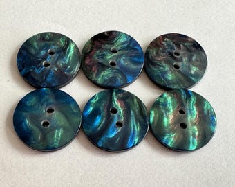 Pearlised Galaxy Shimmer Buttons: Multicolored Two-Hole, 20mm Set of six