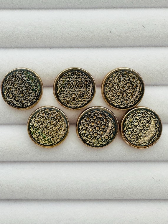 Lot De 6 Boutons Vintage Bombés En Métal - Diamètre 18 Mm - Pour Manteaux Ou Vestes