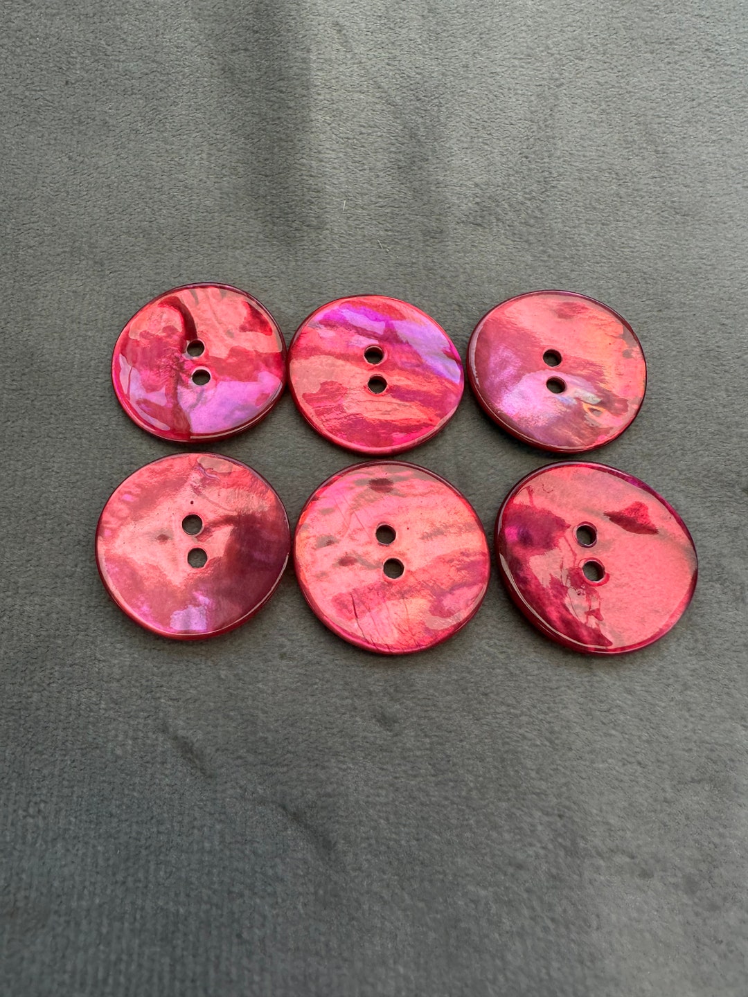 Shell Buttons Hot Pink Iridescent Finish 22mm a Set of 6 - Etsy