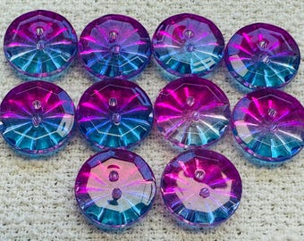 Pink buttons with blue ombre 18mm a set of ten cardigan, evening wear