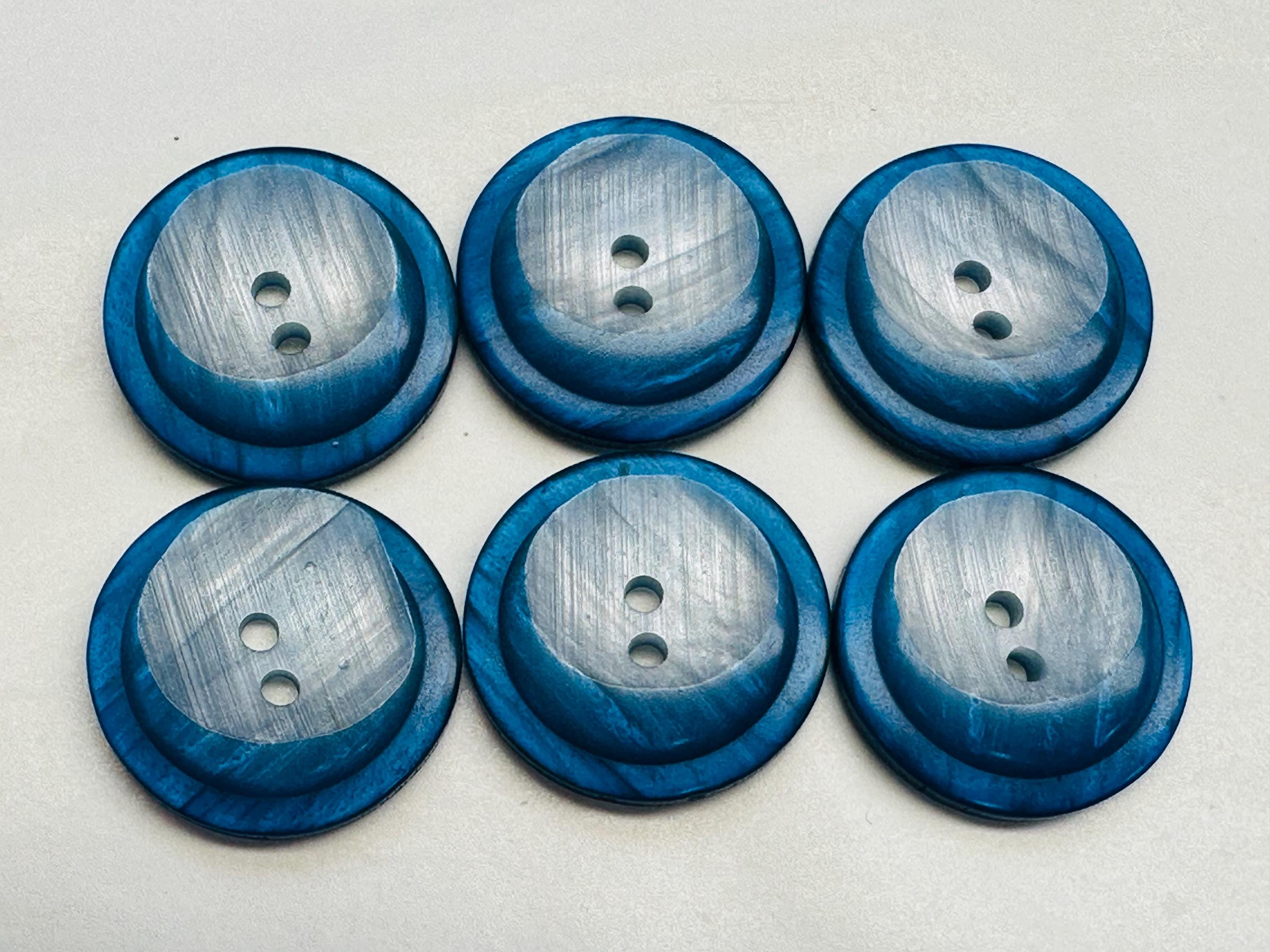 Blue Ombre Buttons 23mm a Set of Six With a Pearly Finish by Dill - Etsy