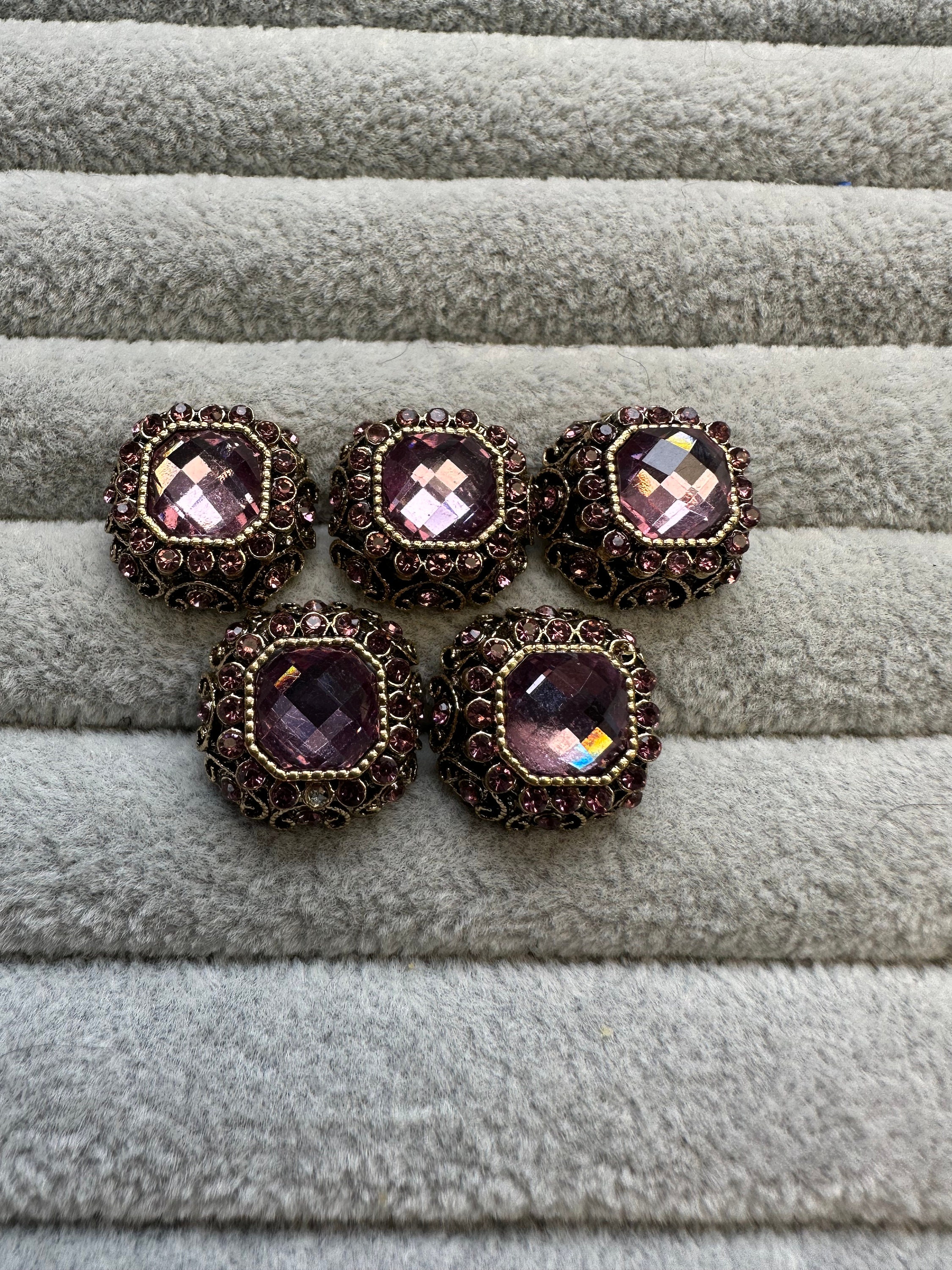 Buttons Jewel & Diamanté Rhinestone Shank Buttons, Silver Finish, 17mm-27mm  Size Sewing Buttons, Bridal Buttons, Handmade Premium Buttons 