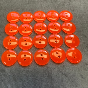 Botões neon laranja 15 mm conjunto com 20