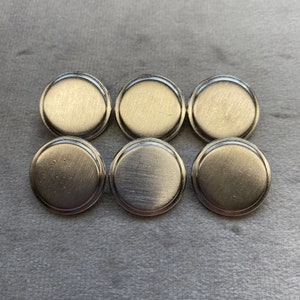 Metall Knöpfe Silber Ton Satiniert 19 mm ein 6er Set