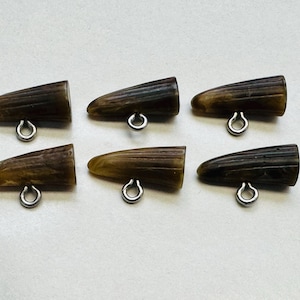 Botões de alternância vintage de 21 mm, um conjunto de seis botões com efeito de chifre falso