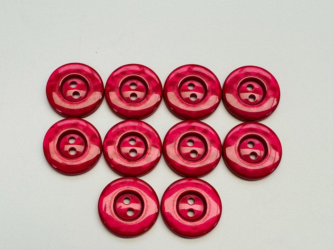 Red Throw Button Red Buttons 20mm Sew-through Pearlised Finish a Set of Ten - Etsy