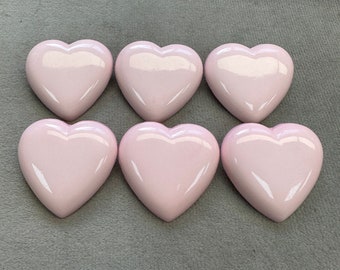 Heart buttons pink 32mm a set of 6