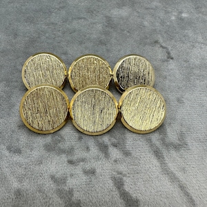 Metal buttons gold tone blazer style textured by Dill 23mm a set of 6