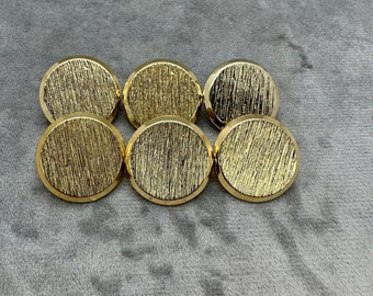 Metal buttons gold tone blazer style textured by Dill 23mm a set of 6