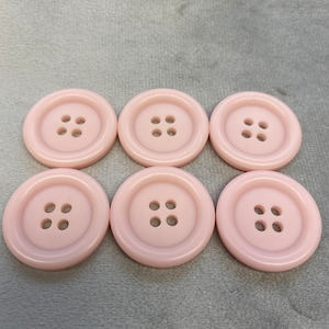 Matt buttons pink pastel tone 28mm a set of 6