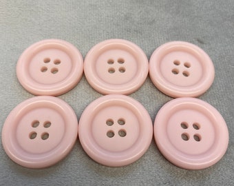 Matt buttons pink pastel tone 28mm a set of 6
