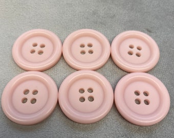 Matt buttons pink pastel tone 26mm a set of 6