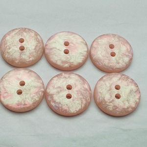 Pastel Pink Iridescent Buttons: 20mm Set of Six