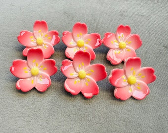 Cherry blossom buttons multicoloured 27mm a set of 6