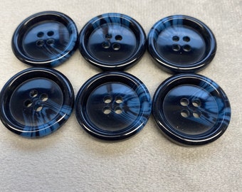 Boutons de costume bleu marine dégradé 25mm le lot de 6