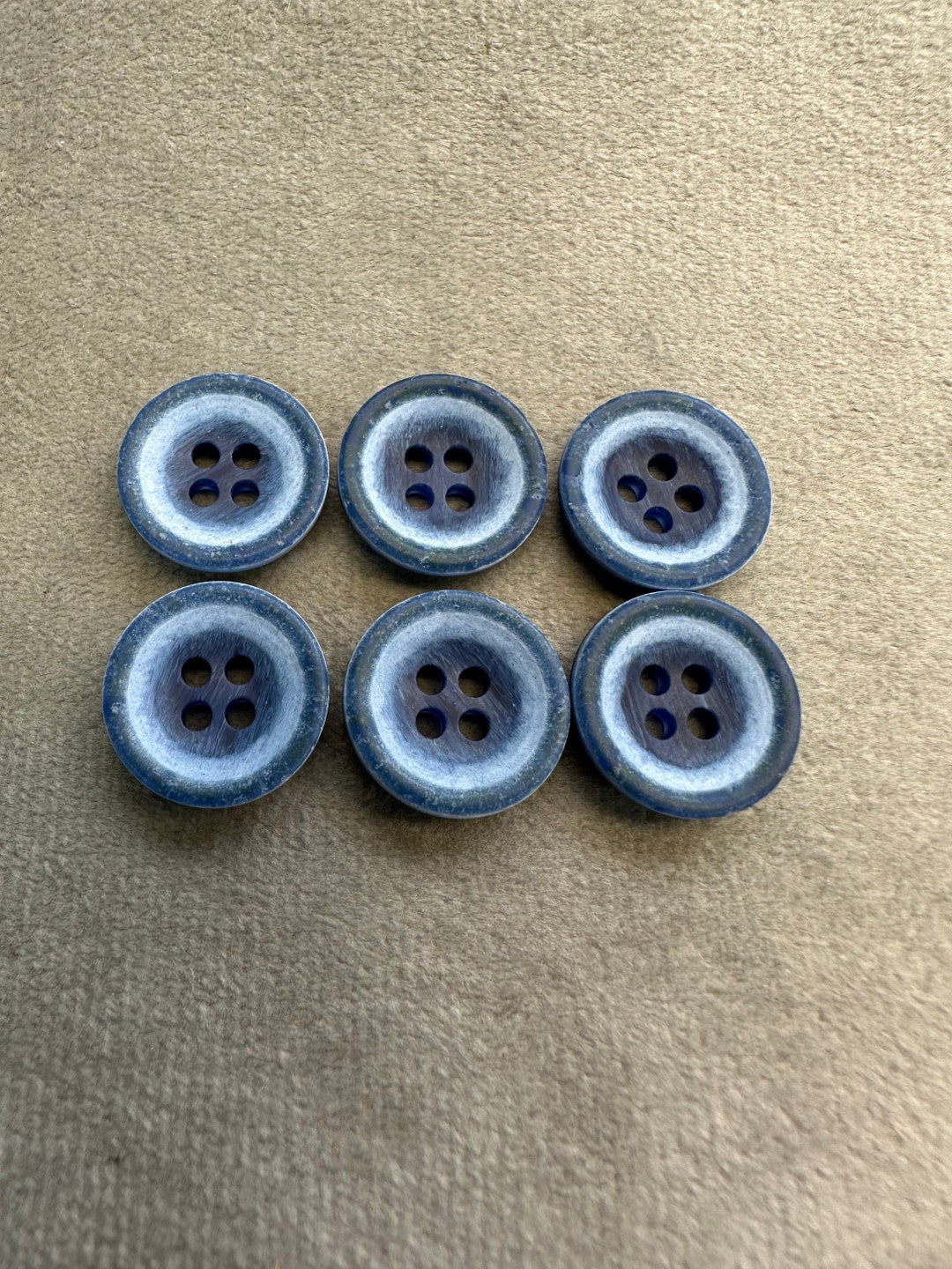 Obre Buttons Blue Buttons 16mm a Set of 6 Ombre Design - Etsy