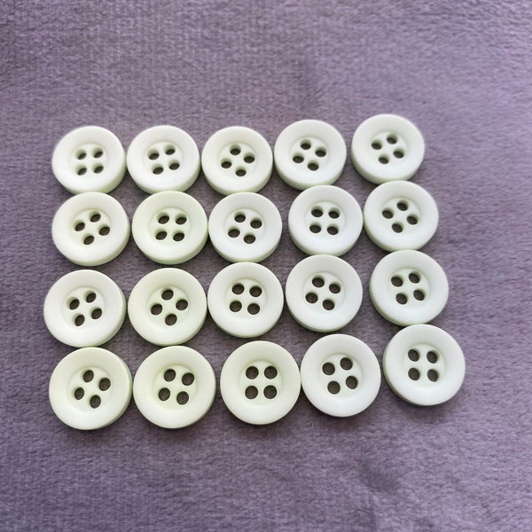 Matt buttons mint green shirt style 11mm a set of 20