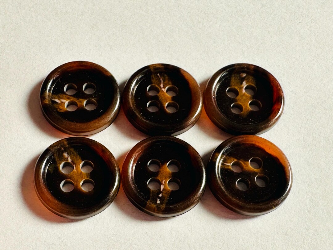 Boutons imitation écaille de tortue : conception à quatre trous de couture de 17 mm - France